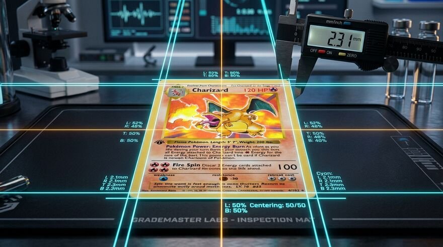 Centrering av Pokémonkort vid gradering